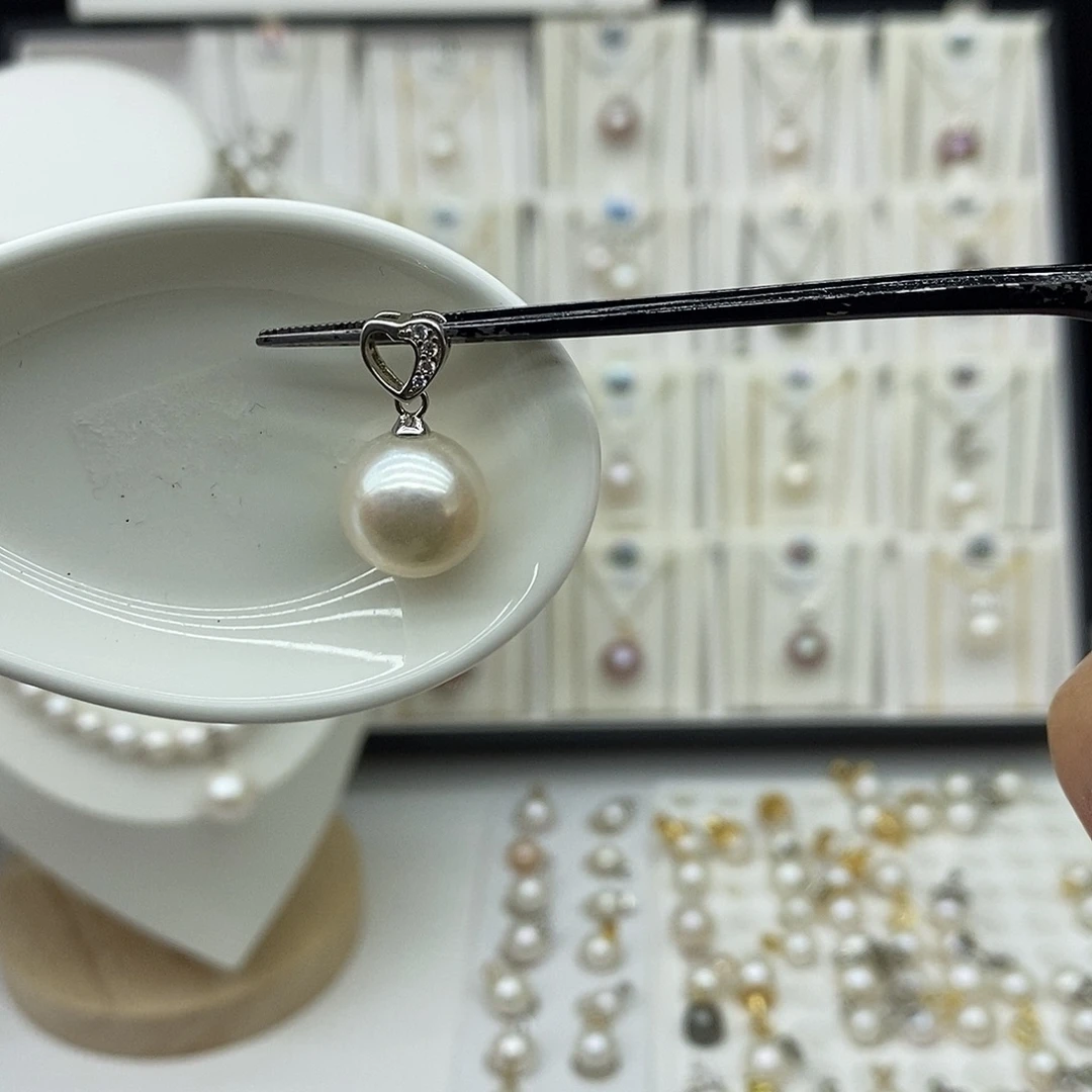 淡水珍珠吊坠(不含链)银S925镶嵌