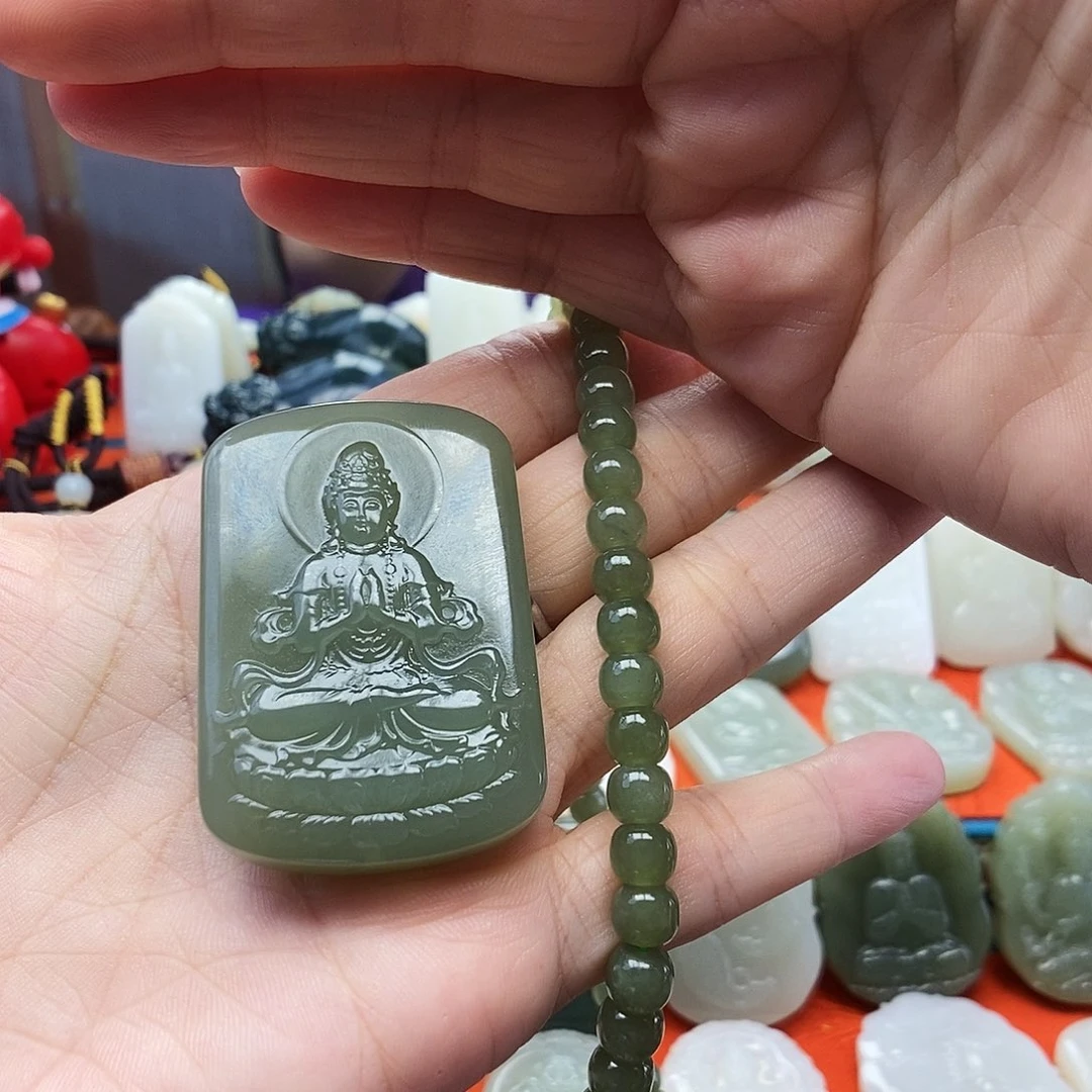 颈饰未镶嵌和田玉豆***8