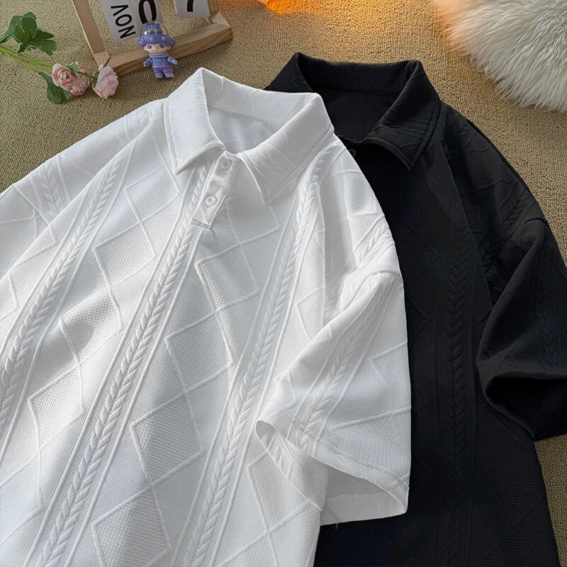 隐匿者亨利领短袖T恤男2025夏季新款翻领大码半袖美式潮流百搭T恤