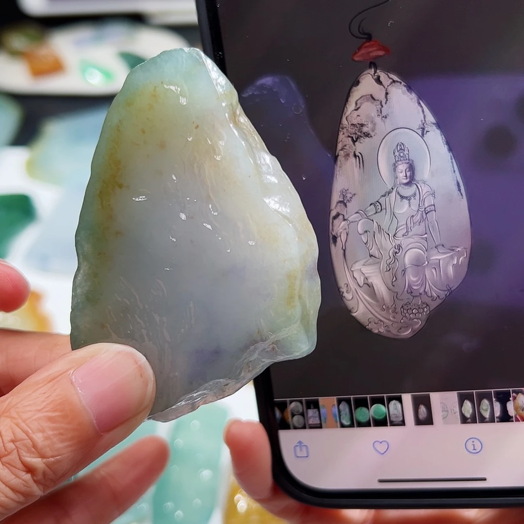 定制翡翠未镶嵌翡翠挂件