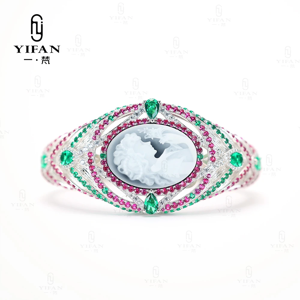 925银合成锆石手镯 4054-复古重工女王仙蒂仙女时尚手镯