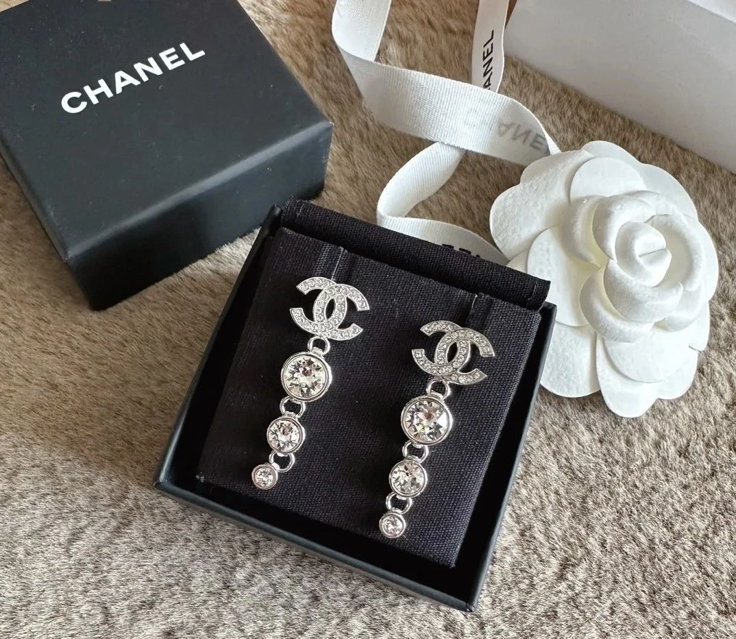 99新 Chanel/香奈儿 三钻耳钉/5494