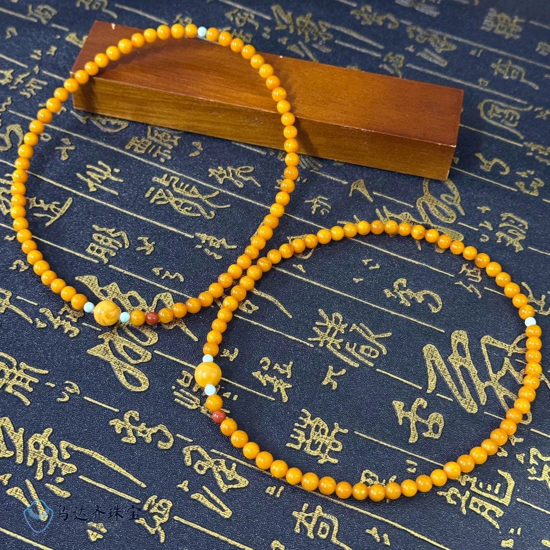 【乌达齐珠宝】5mm老红蜡双圈手串@多样性只发其中一件