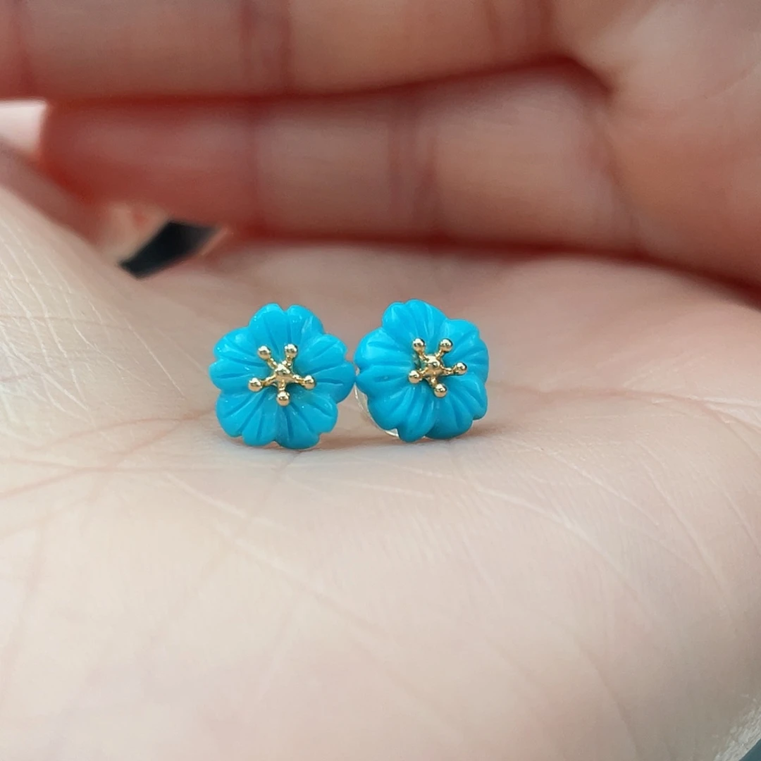 绿松石戒指18K金镶嵌