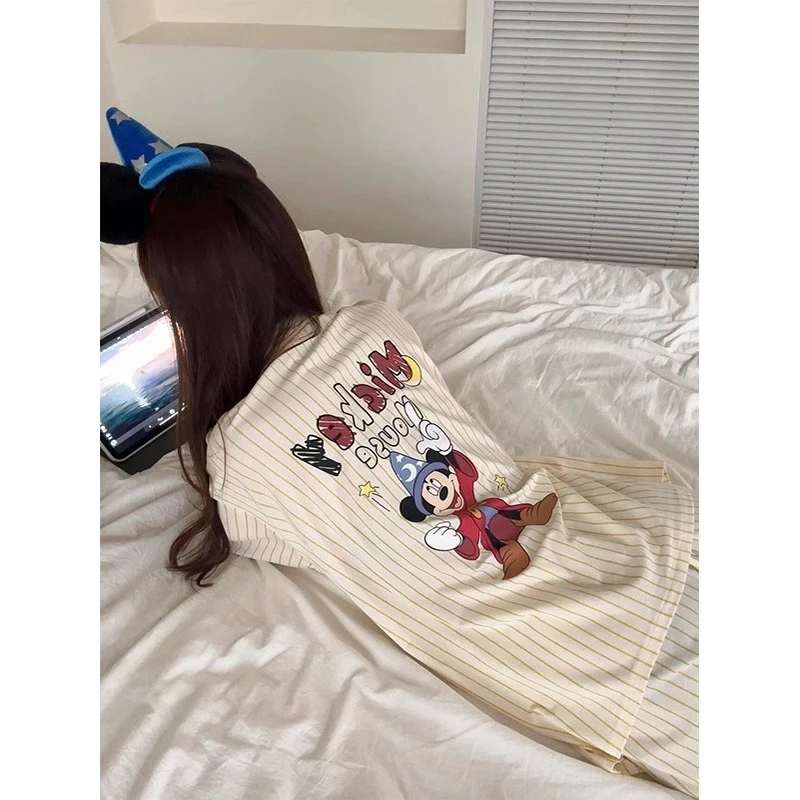 【DMXJ大梦想家】韩版洋气条纹居家服睡衣女夏季新款衬衫短裤套装女