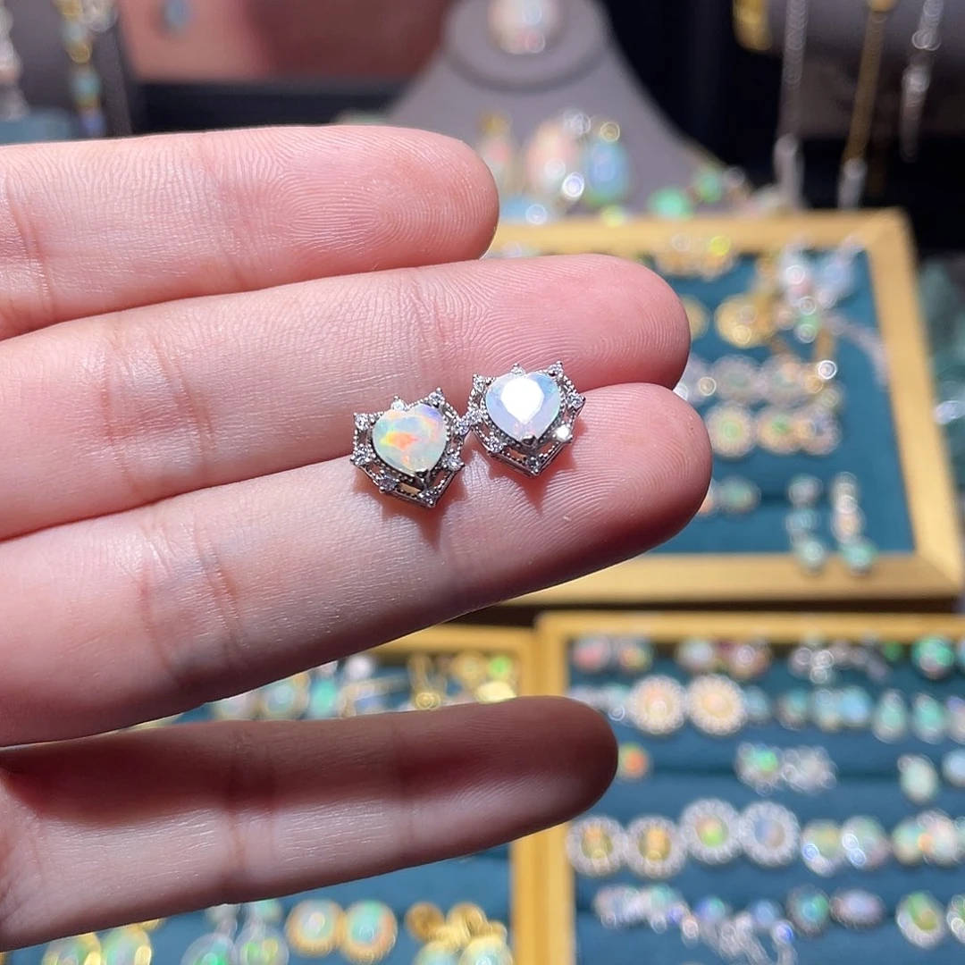 银S925镶嵌欧泊耳钉）R****a