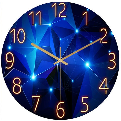 【30个款式可选】钢化玻璃客厅家用挂钟石英钟表挂表静音卧室时钟