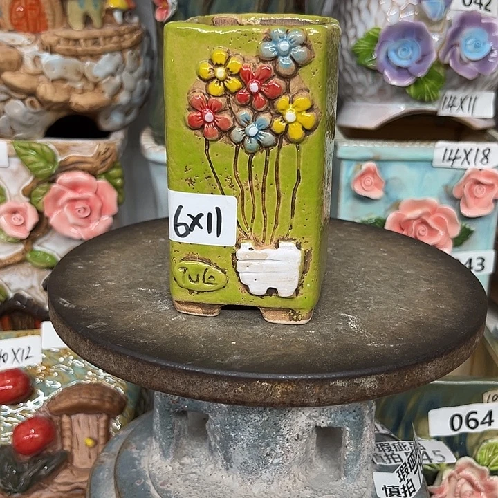 紫砂花盆粗陶材质多肉花盆