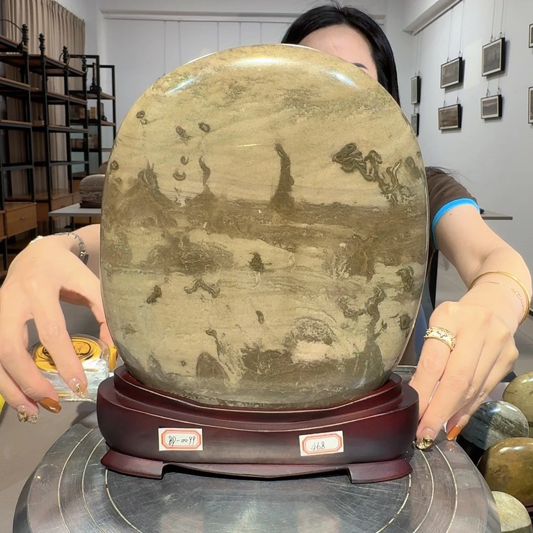 22×27×3 长江画面石摆件