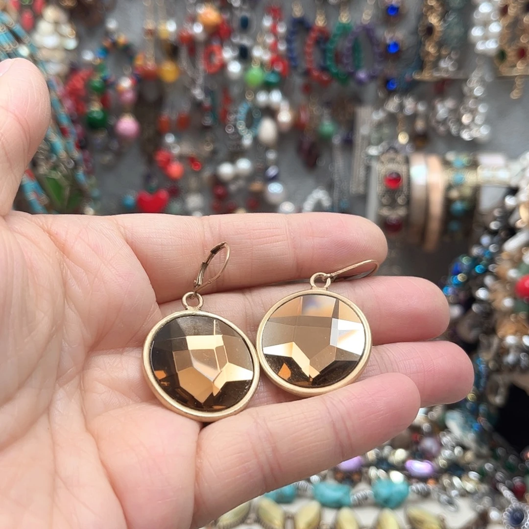 纯铜合金复古金耳坠