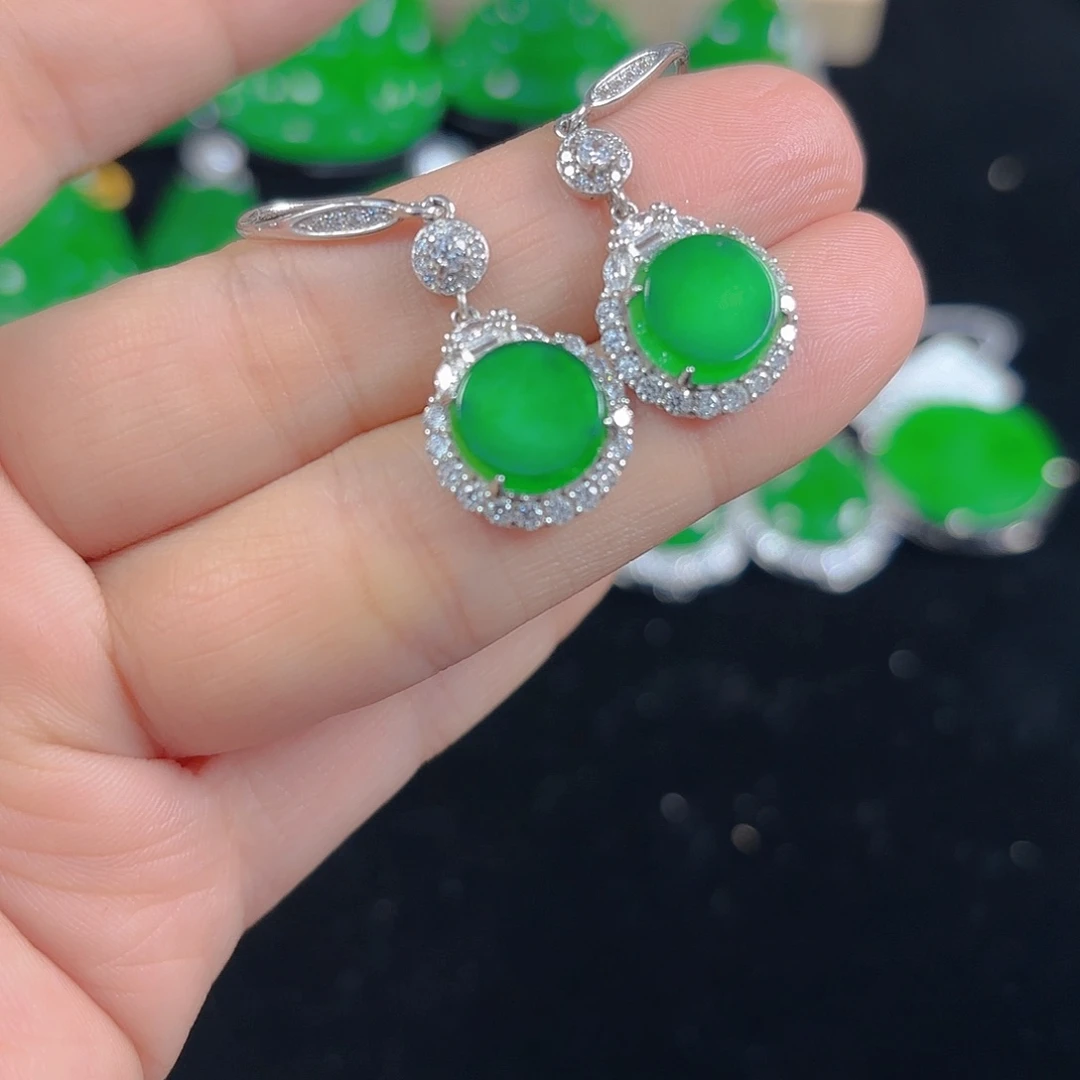 翡翠银S925镶嵌吊坠(不含链)