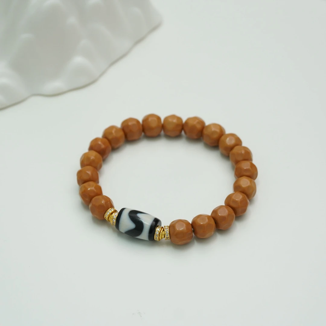 【不二】虎牙天珠S925银DIY奶酪猴头手串（多样性发）