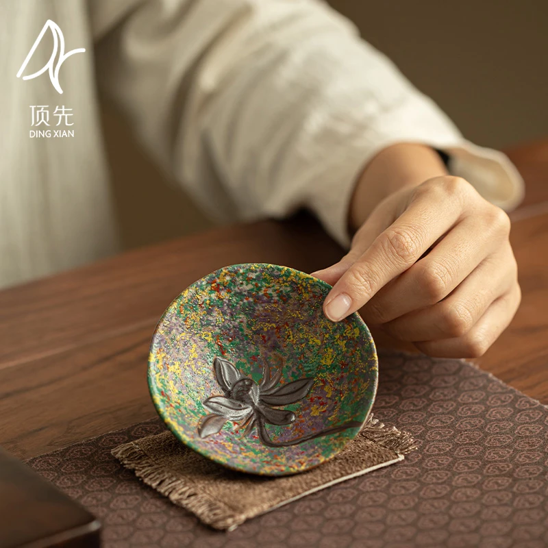 顶先 当代岩绘时光莲语杯家用个人品茗杯主人杯功夫茶杯 A13439