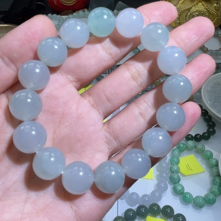 矮***瓜翡翠未镶嵌手链天然翡翠a货