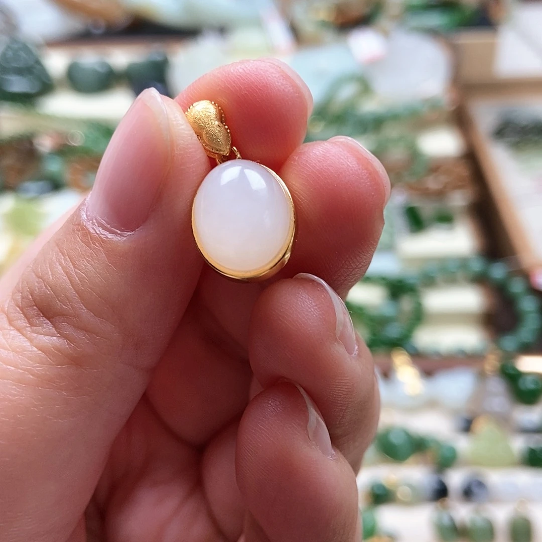 吊坠(不含链)银S925镶嵌和田玉