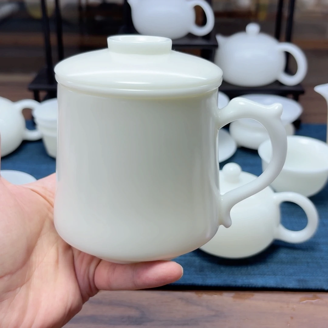 素烧璞玉冰种玉瓷茶具工厂