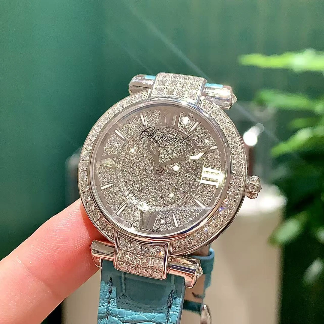 99新 Chopard/萧邦 帝皇满钻自动白金 36盘盒