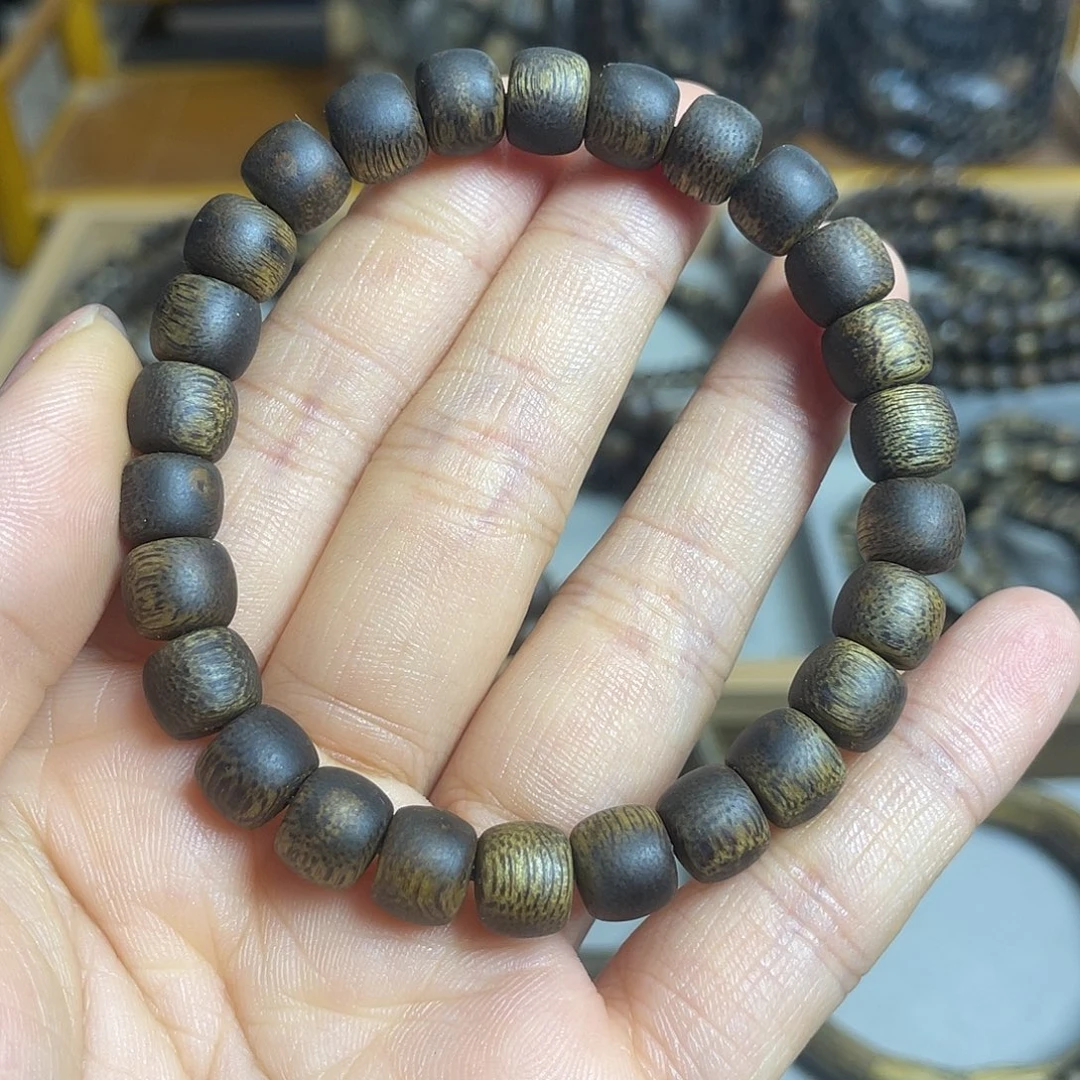 佛***德沉香碎屑沉香棋楠沉香老型古珠8mm沉水浮花香蜜香