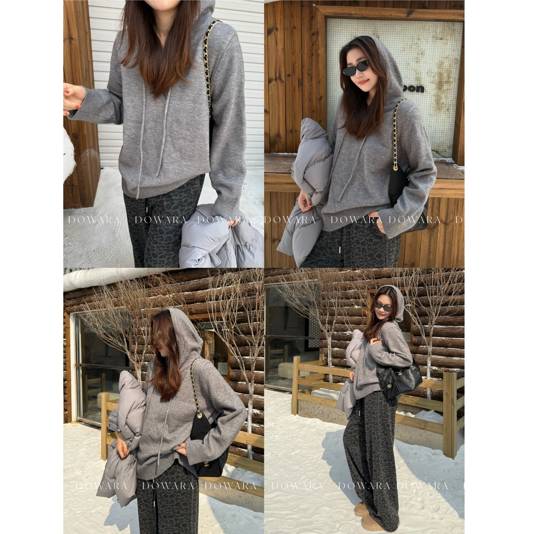 现货大婉酱微胖定制【多色北极绒毛衣】基础款连帽毛衣毛织衫 5875D