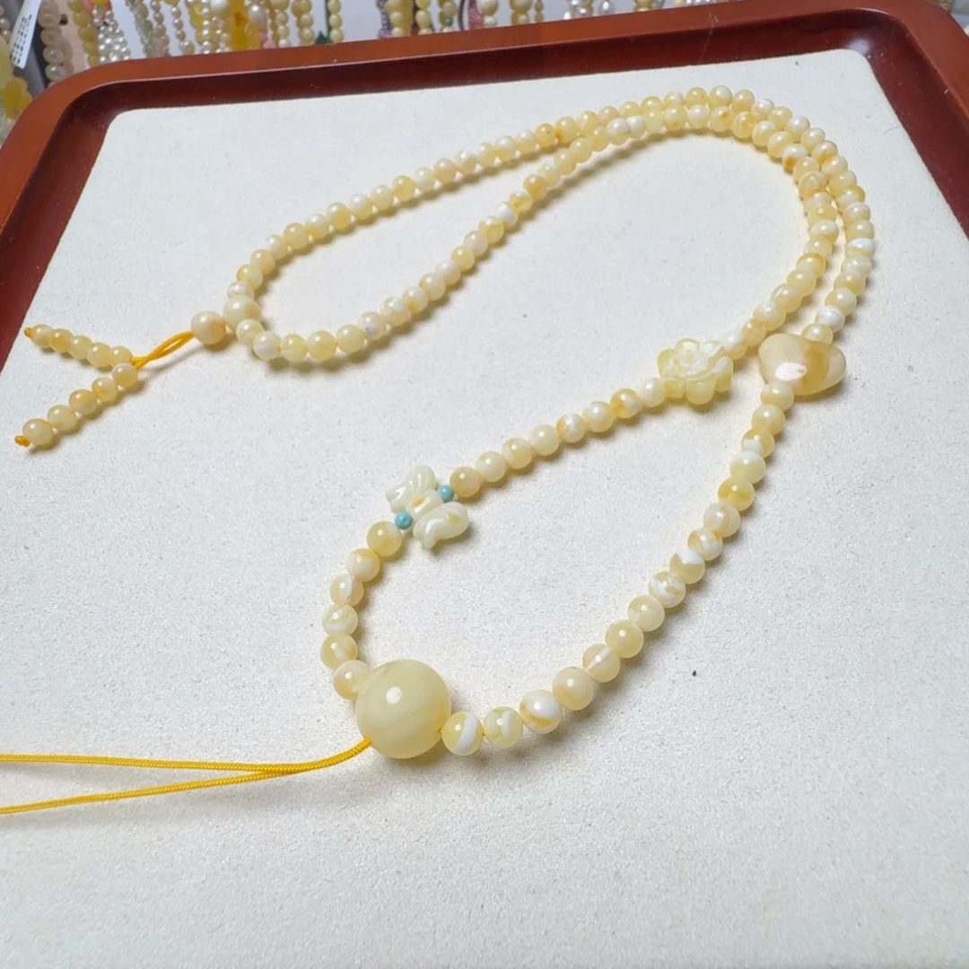 未镶嵌项链蜜蜡俄料4.5mm