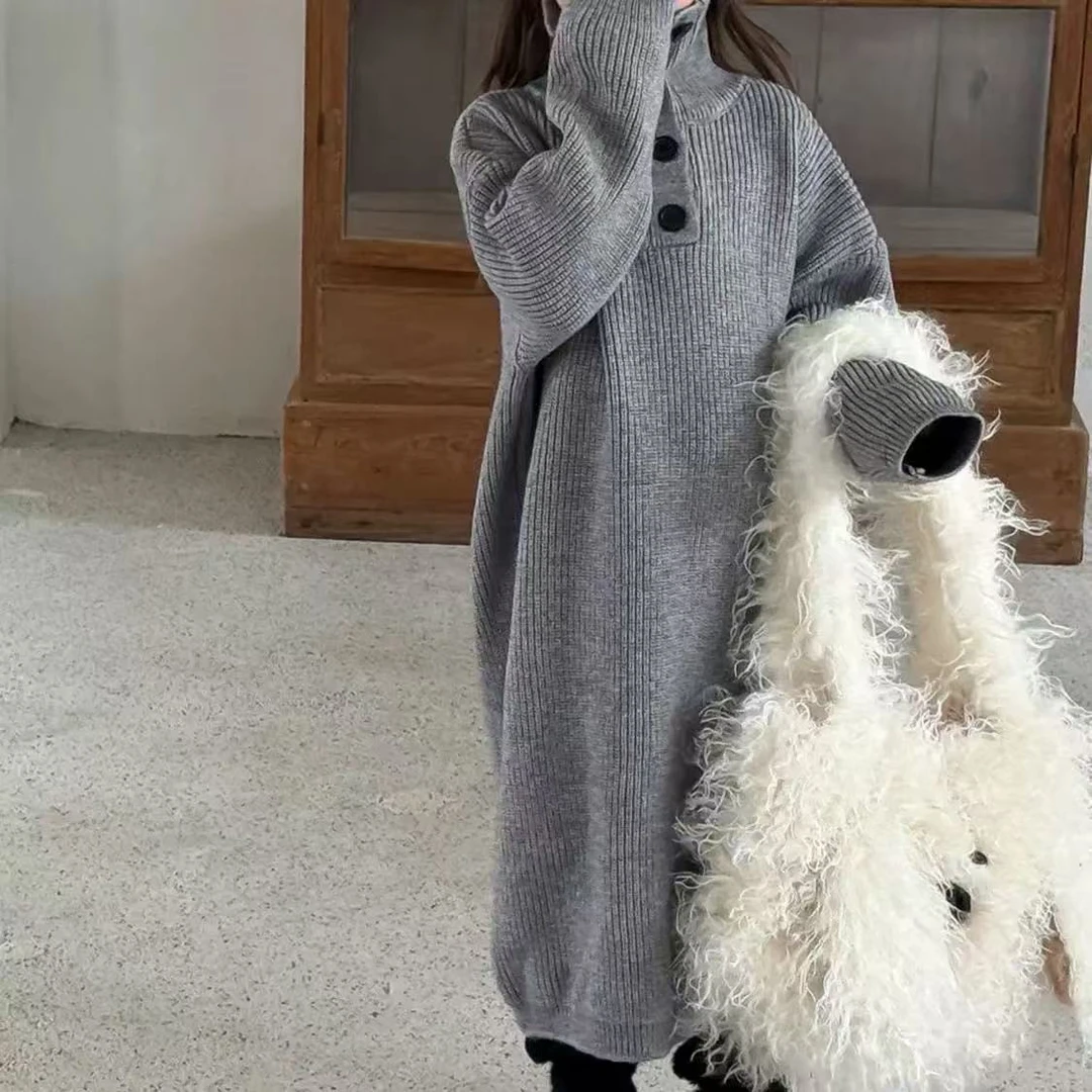 501227《现》韩版儿童灰色休闲舒适时尚洋气百搭狂送中长款毛衣