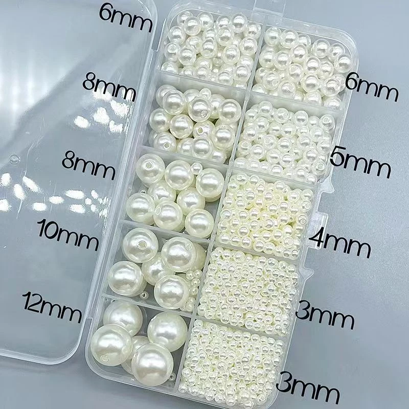 《燕子家》3mm-8mm毫米珍珠金珠椭圆形珍珠ABS仿珍珠大孔珍珠