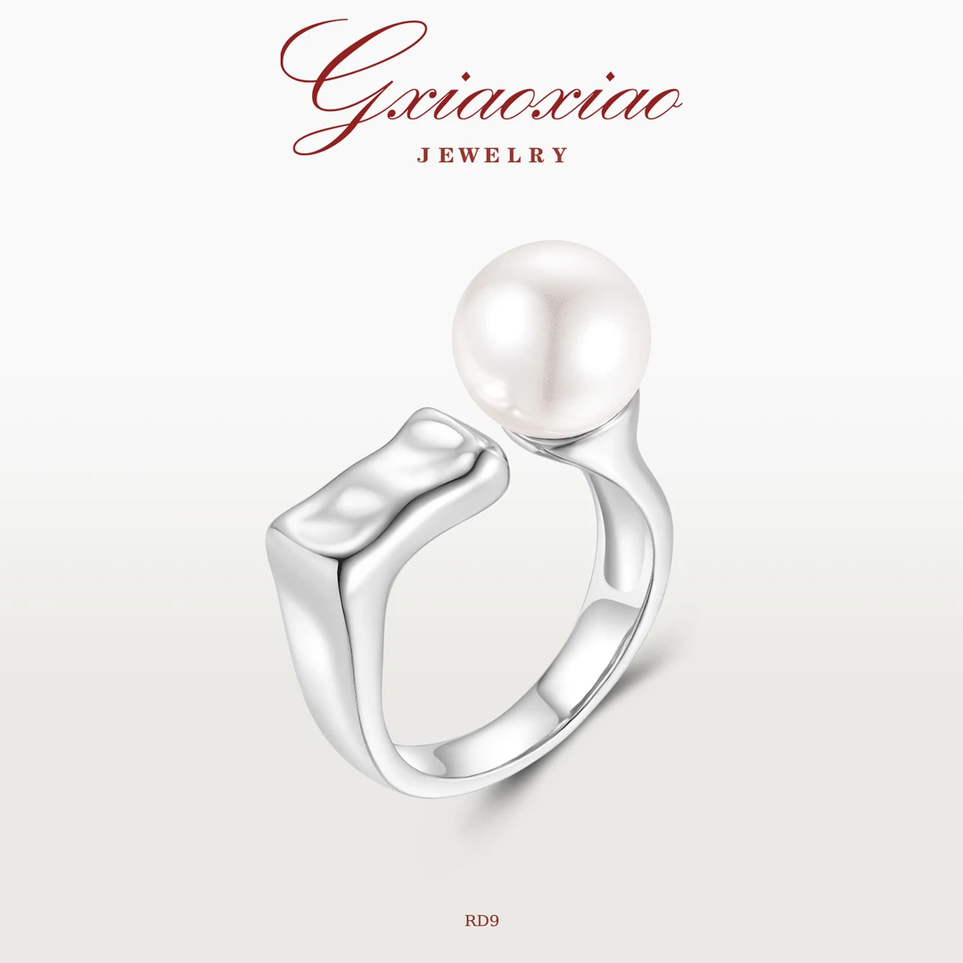 G XIAOXIAO 镀 【珠光胜雪】气质设计感几何方形开口戒指 RD9