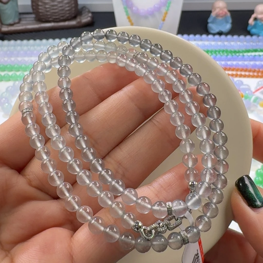 翡翠手链未镶嵌玻璃黑钢项链卡5 毕业！酷！