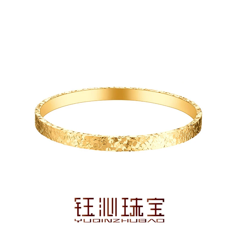 YUQINZHUBAO/钰沁珠宝 铜合金手镯 古法金色爆闪碎冰冰不掉色手镯