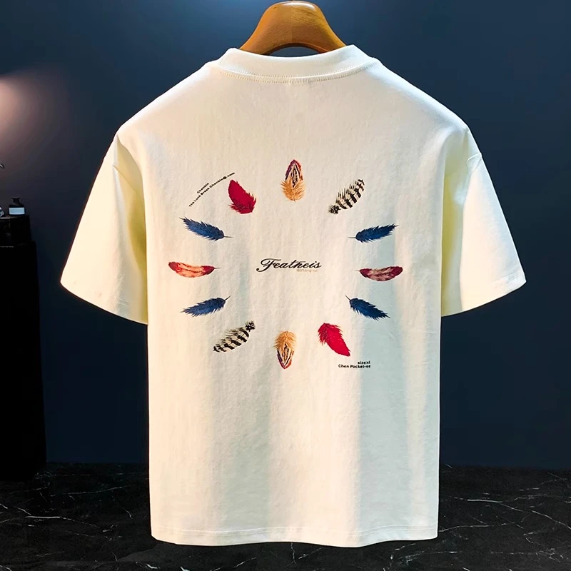 MR.MUDI/穆迪先生男夏季新款潮流印花t恤美式新疆棉舒适短袖T恤衫