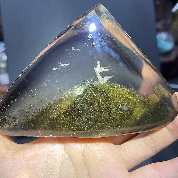 水晶珠宝半成品未镶嵌绿幽灵