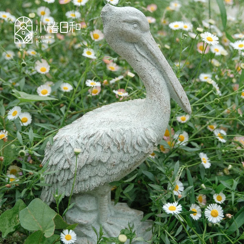 小椿日和 外贸鹈鹕摆件 烛台 地插 铁艺花盆 园艺杂货庭家居摆件