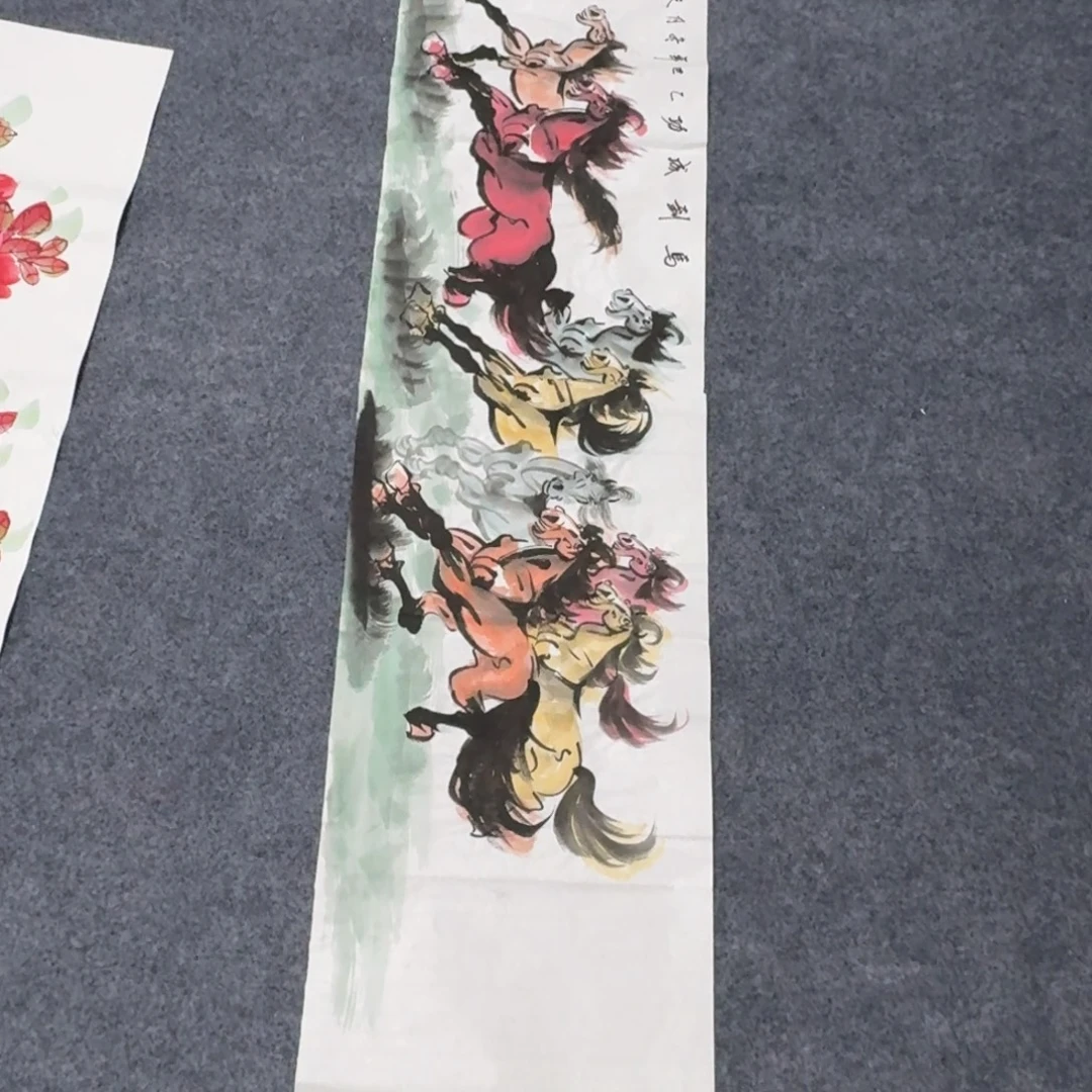 国画140×35马到成功手绘画画画