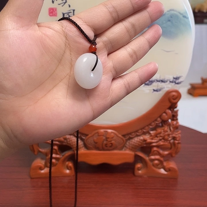 玉天然阿富汗玉平安扣摆件