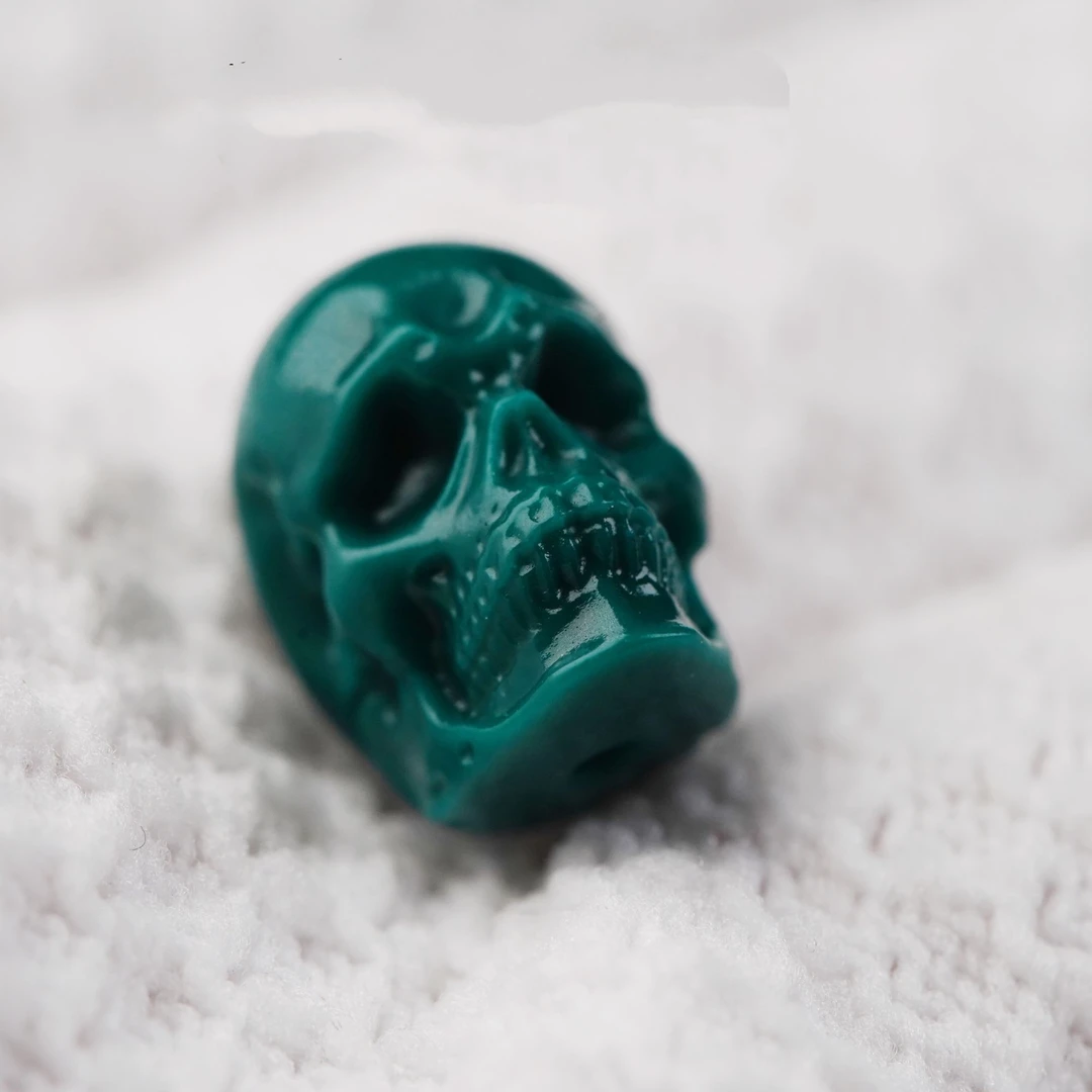 精工雕刻恶灵骷髅配珠可搭配串珠的天地孔配饰