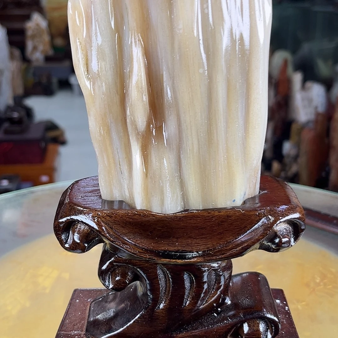 缅甸天然树化玉摆件