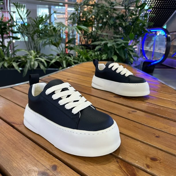 休闲圆头678-110秋季板鞋增高休闲板鞋粒面皮系带运动风拼色