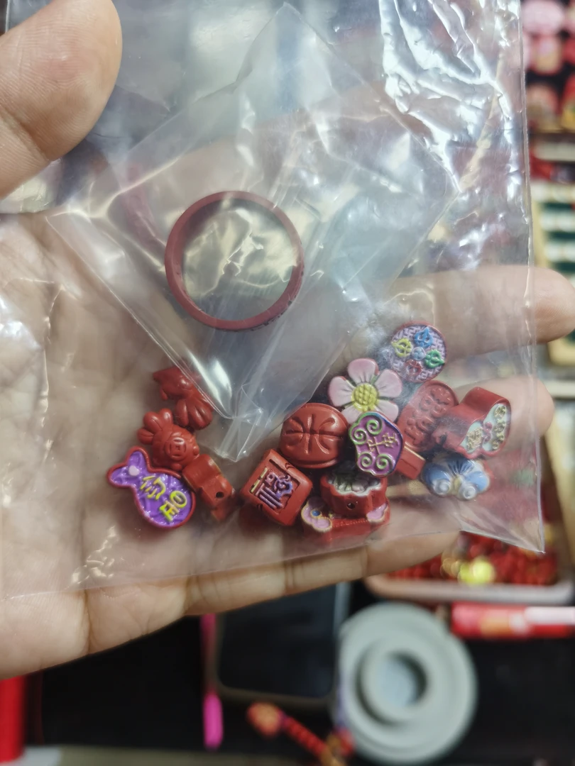 含辰砂工艺品天然辰砂朱砂红砂配饰戒指
