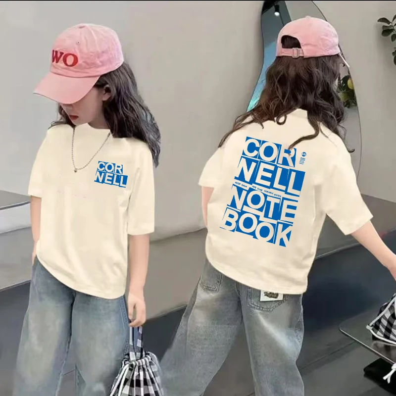 夏季女童纯棉潮流卡通短袖T恤女孩新款洋气半袖女孩夏装休闲上衣