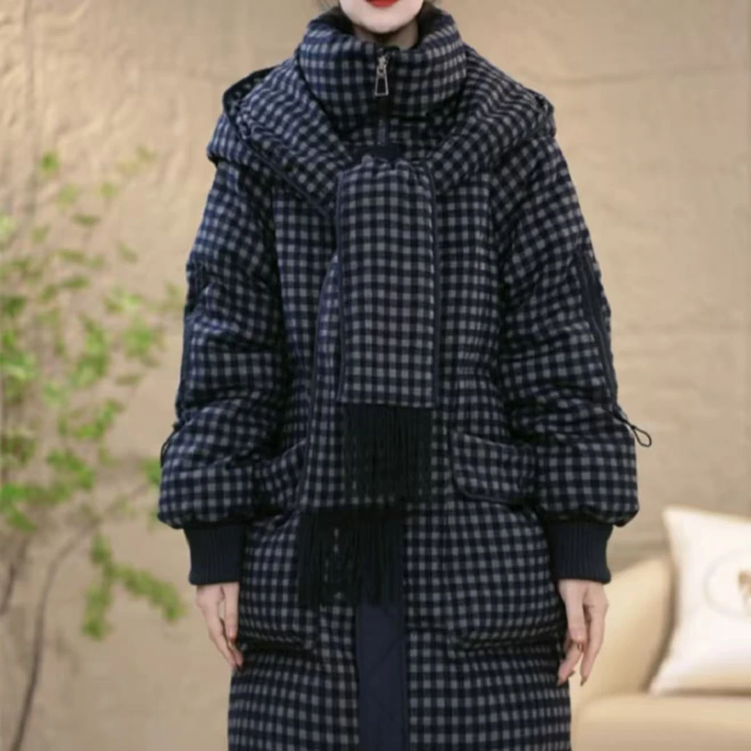 冬季围巾连帽通勤百搭经典时尚保暖棉服M-XL