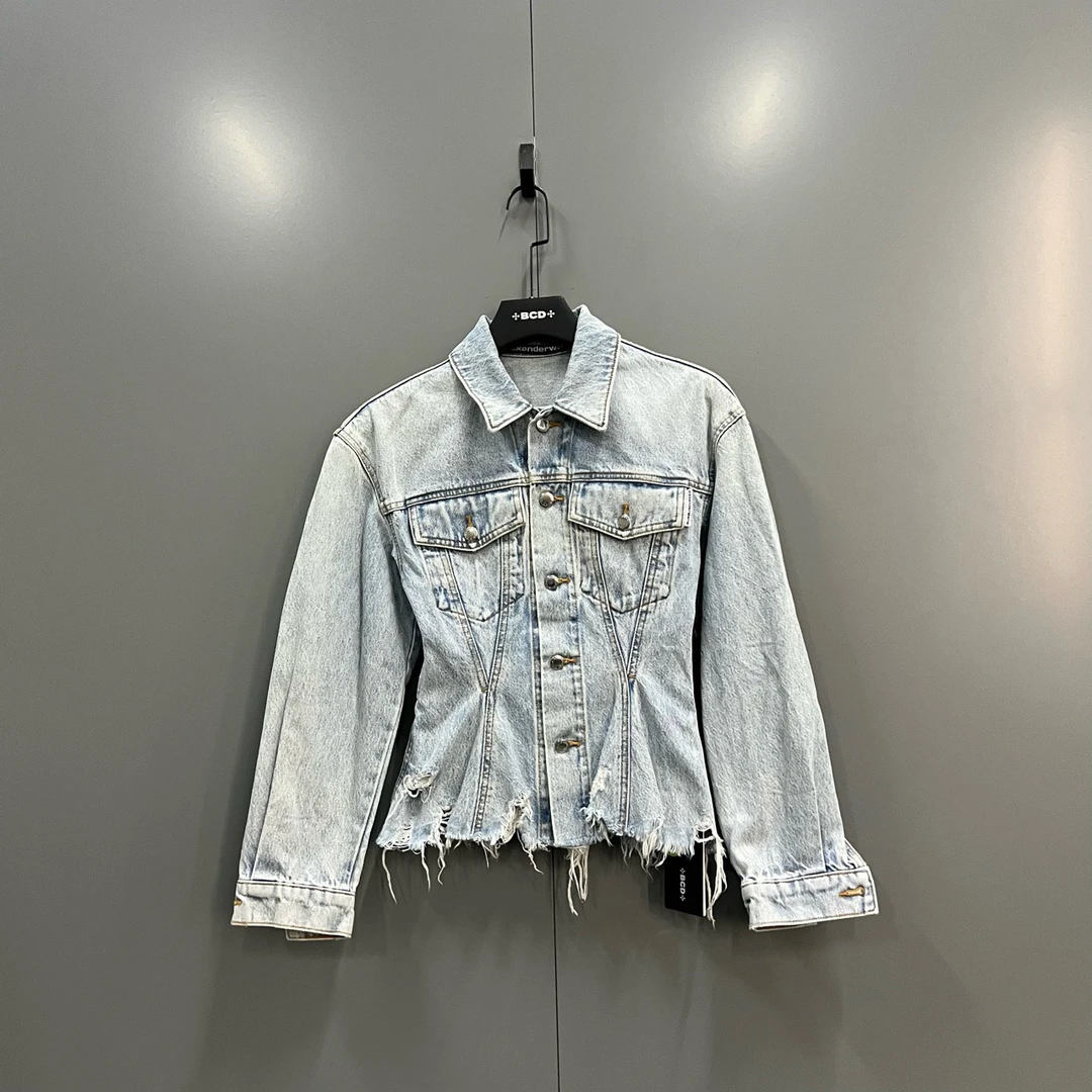 95新 maje （zz4）亚历山大王 蓝色水洗束腰牛仔外套 S码/601368