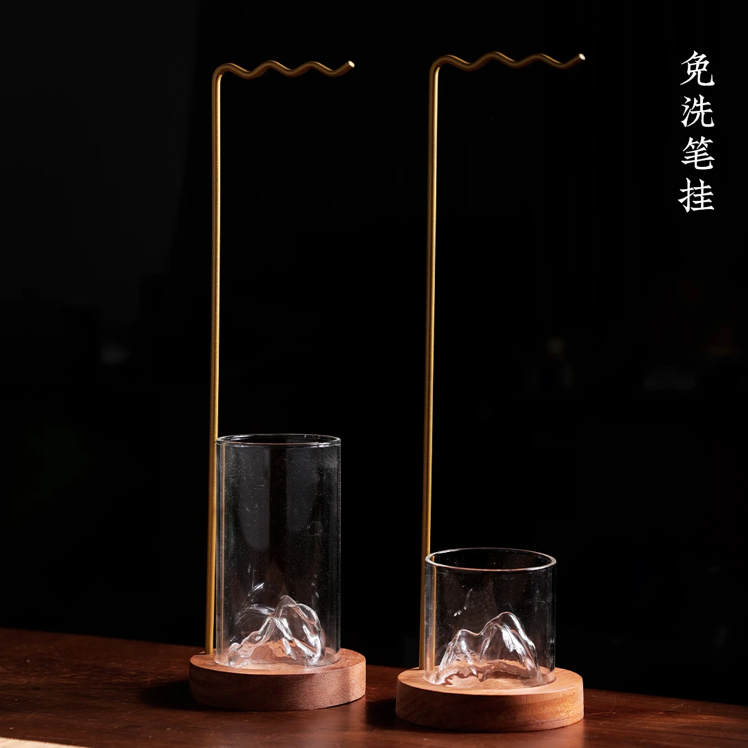 长书毛笔免洗笔挂洗笔神器书法收纳架子洗笔架文房四宝多功能笔挂