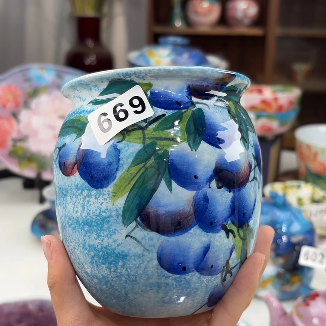 瓷片景德镇手绘高温釉下彩陶瓷茶具