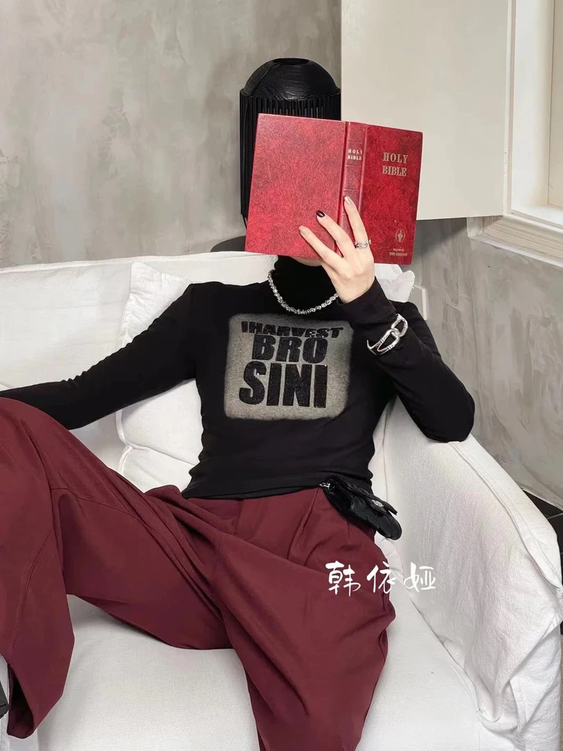 半高领短袖t恤女新款内搭打底上衣 9812