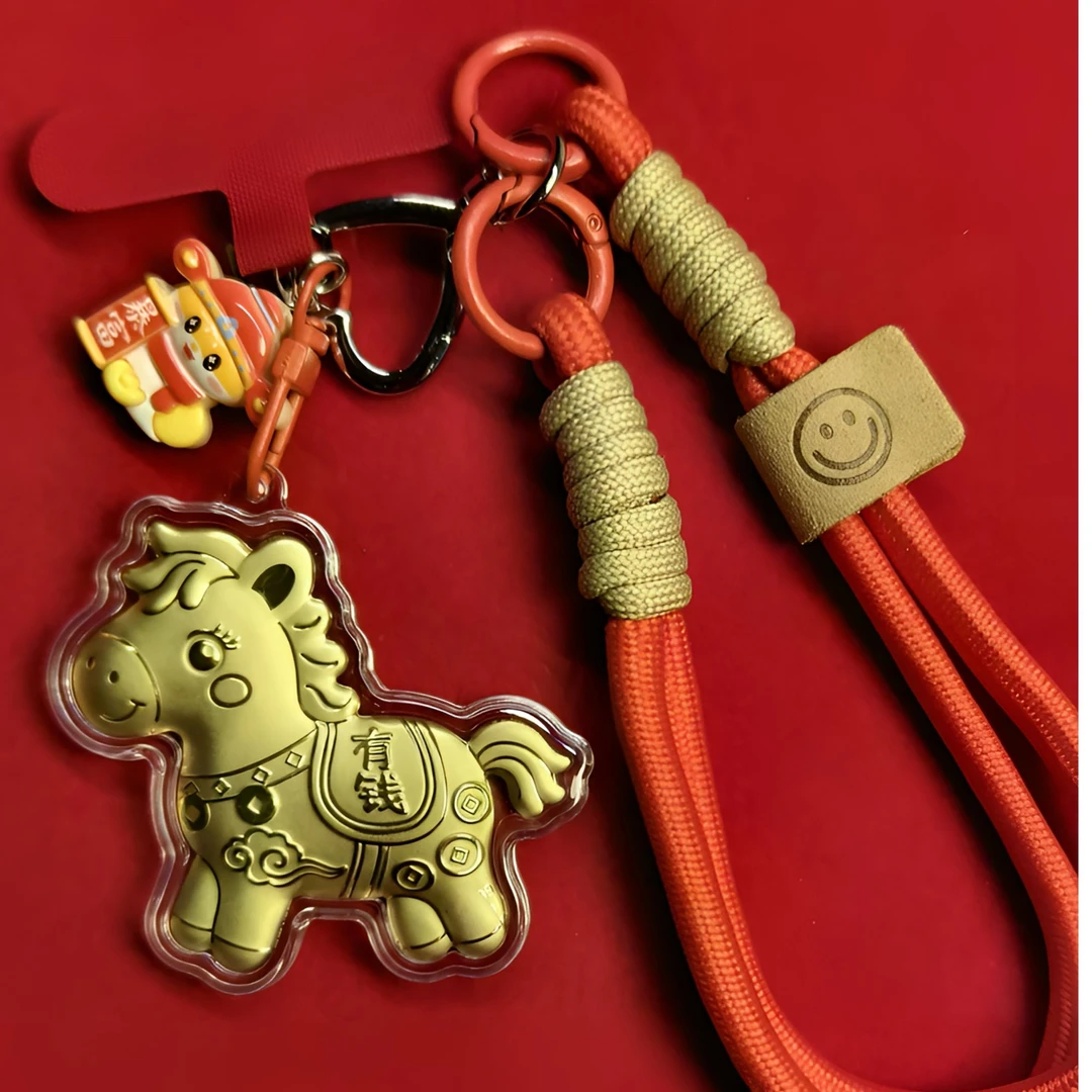 手机挂绳款小马新款马上发财钥匙扣包包挂件爆款精美