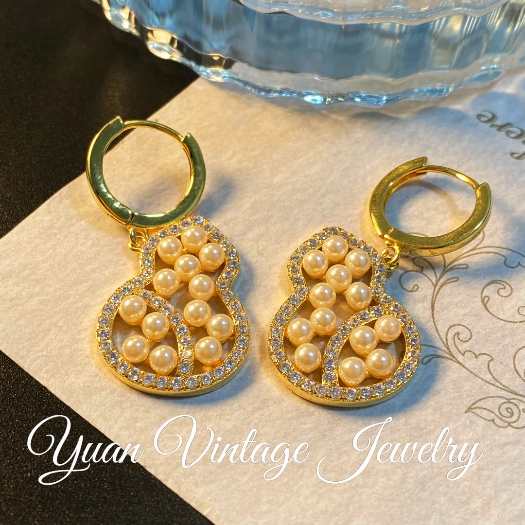 渡K金 147F8807法★【淡水福禄】秋冬YRoNar欧斯伽斯限定 耳环