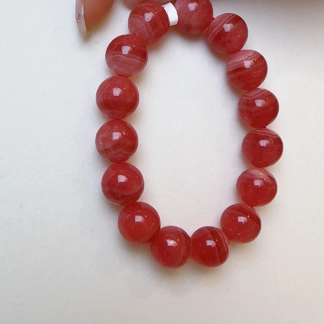 菱锰矿（红纹石）合金手串大气上档次