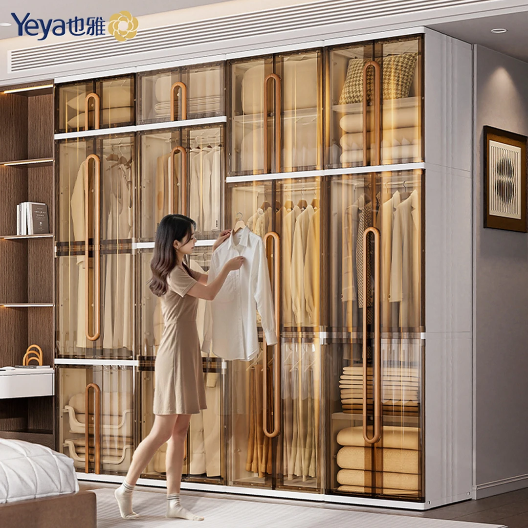 也雅简约轻奢风简易衣柜卧室家用衣服收纳柜大容量防尘成人衣橱