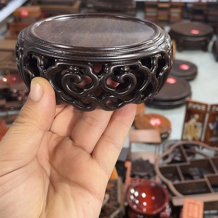 红木底座工艺品紫砂红木底座工艺品9公分