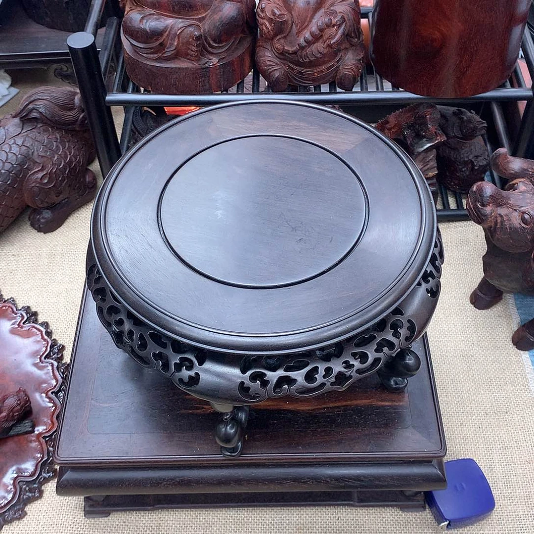 藤类櫑**事紫光檀17.5公分海棠几